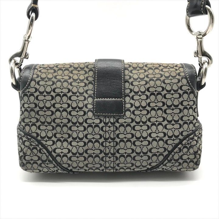 COACH コーチ シグネチャー キャンバス レザー ショルダー バッグ レディース ファッション小物 鞄 かばん ブラック a10777
