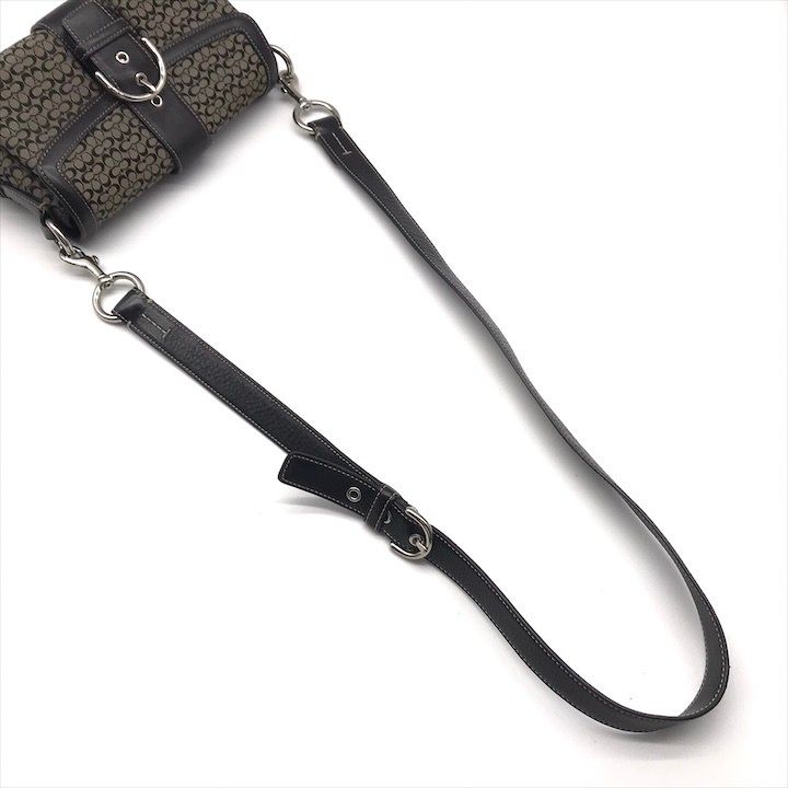  COACH コーチ シグネチャー キャンバス レザー ショルダー バッグ レディース ファッション小物 鞄 かばん ブラック a 10777 メッセンジャーバッグ ショルダーバッグ