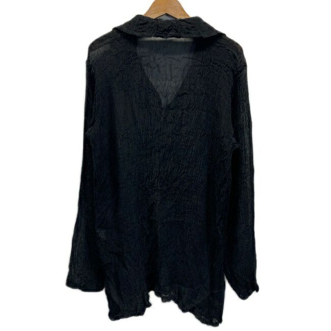 TSUMORI CHISATO カットソー 長袖 トップス プリーツ ブルボタン オープン 無地 ストレッチ ロング丈 TC54-FD849 古着