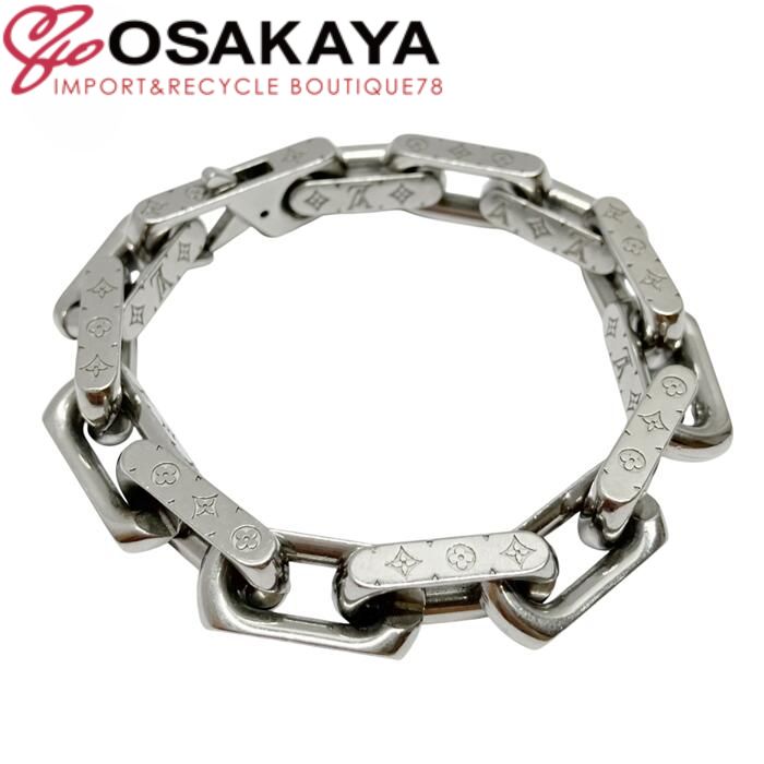 LOUIS VUITTON ルイヴィトン ブレスレット チェーン モノグラム S00 メタル シルバー ジュエリー メンズ 男性 ブランド M M00308 LE0291