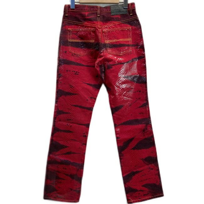 EXPRESS JEANS デニムパンツ Gパン ジーンズ 総柄 タイダイ 鱗 ジップフライ スキニー モード ロック 古着