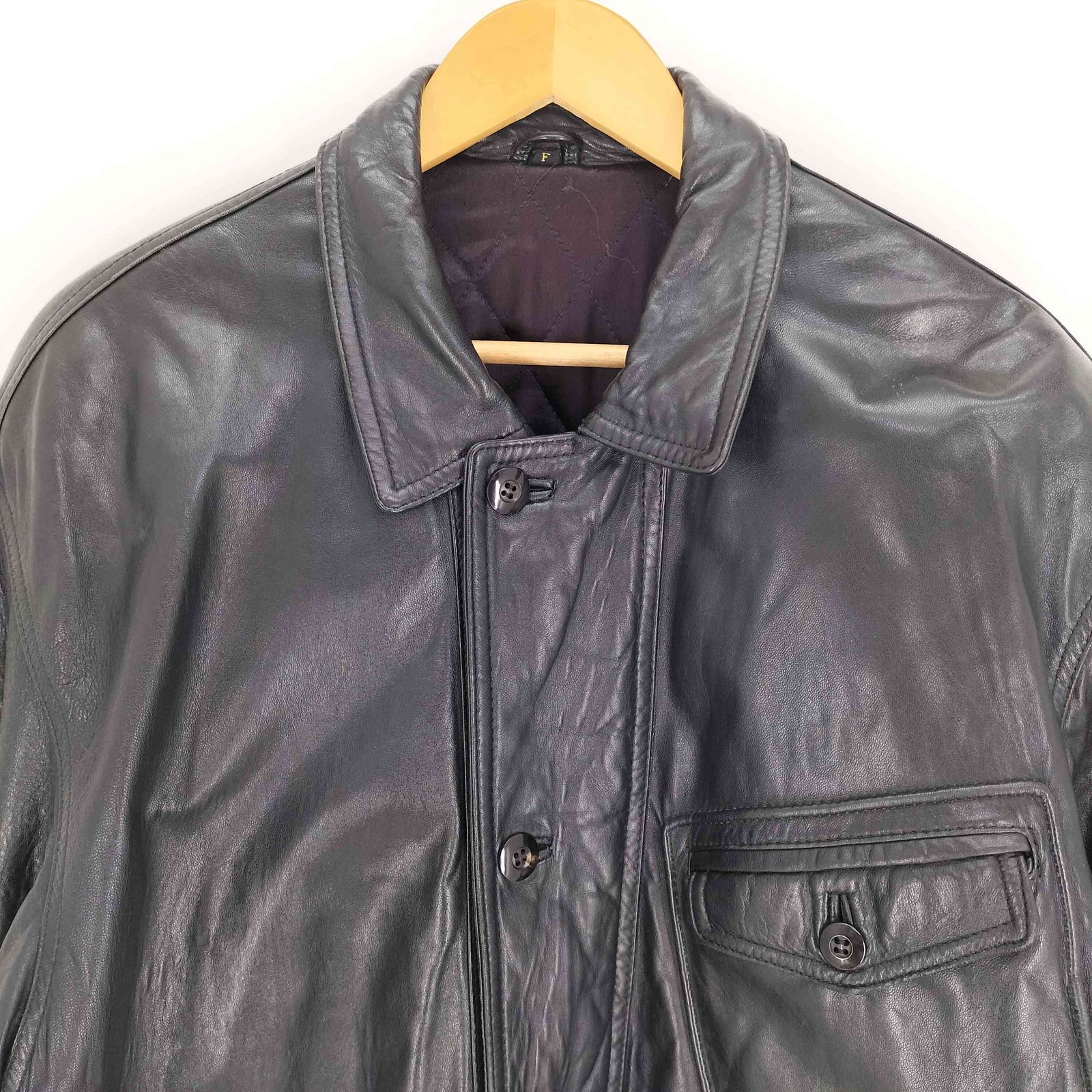 コムサデモード COMME CA DU MODE TETSU 90S ジップアップ ラムレザー