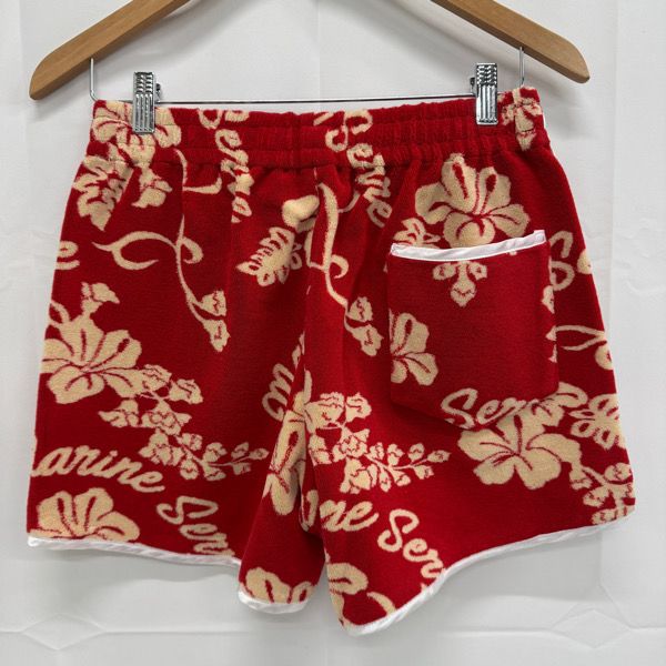 Marine serre マリーンセル 24SS JERSEY JACQUARD TOWELS SHORTS ショートパンツ MSH001 レッド 46