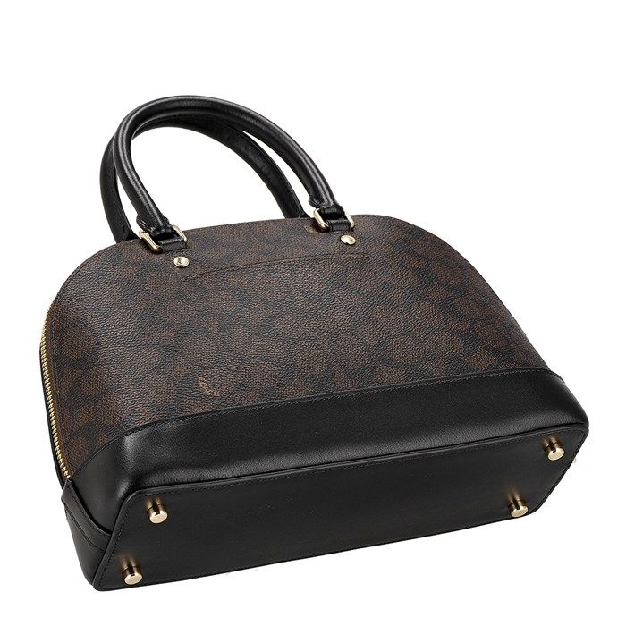  コーチ COACH ハンドバッグ ショルダーバッグ CCQ 26 IMXAQ 2025 AW ウォルナット シグネチャーキャンバス ブラック レザー ゴールド金具 その他 バッグ