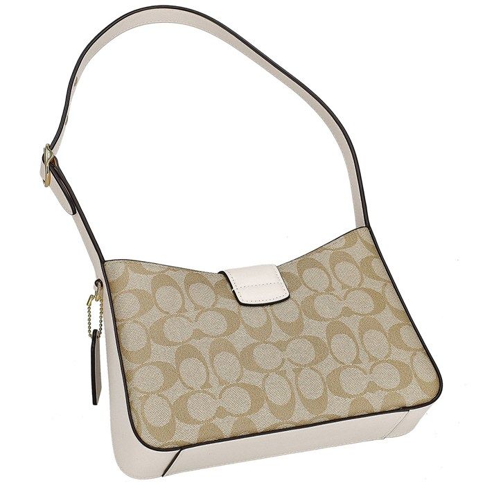 コーチ COACH ショルダーバッグ エライザ CP005 IMDQC 2025 AW ライトカーキ シグネチャーキャンバス チョーク スムースレザー