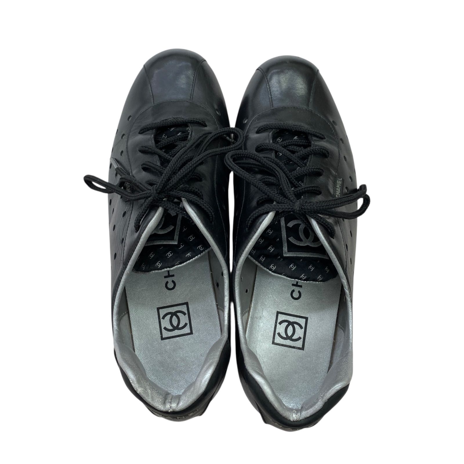 ☆EM1182 CHANEL シャネル スポーツライン スニーカー シューズ 35