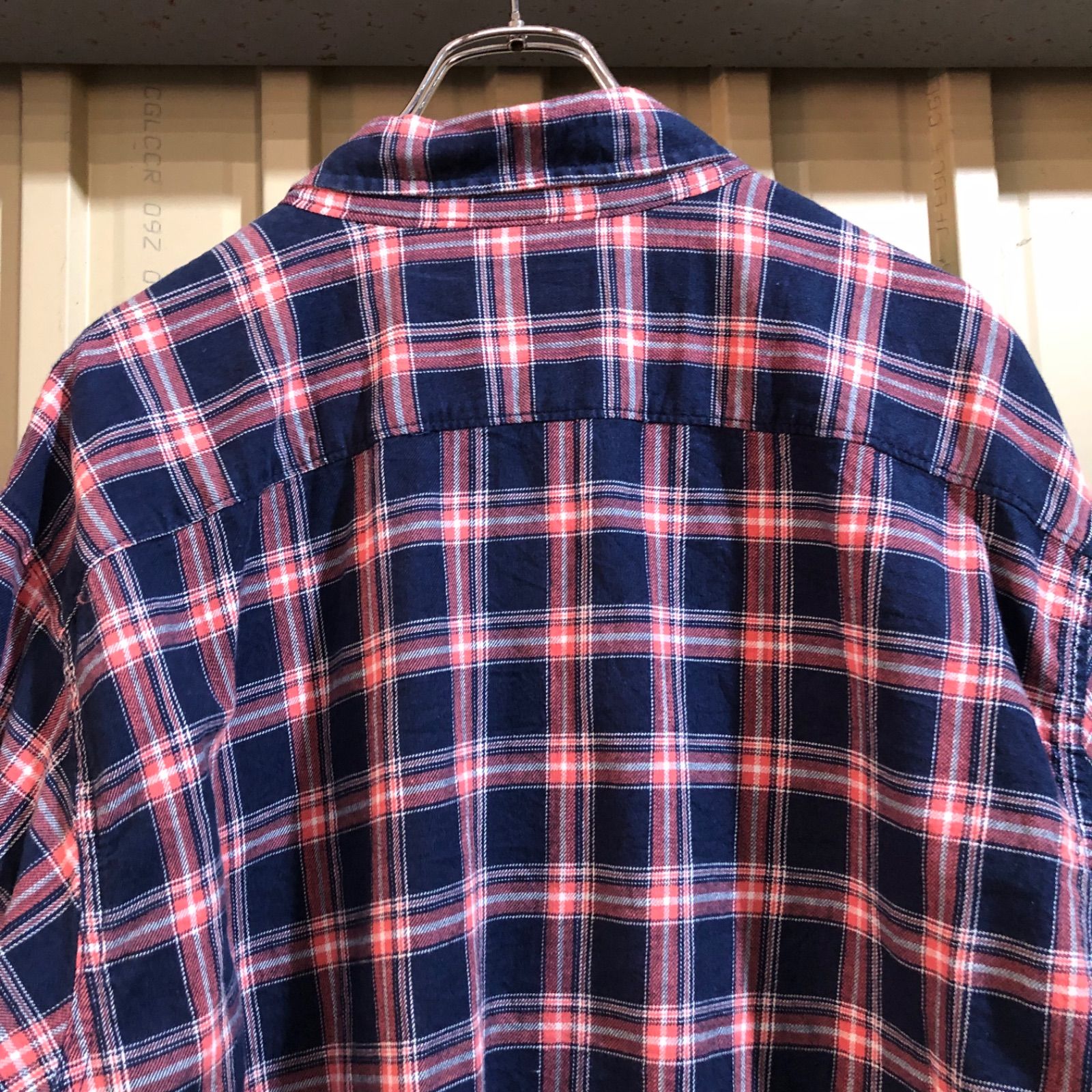 DECEMBERMAY 長袖シャツ ネイビー/オレンジ 楽天市場】大きいサイズ メンズ H by FIGER 切替 長袖 ラガーシャツ