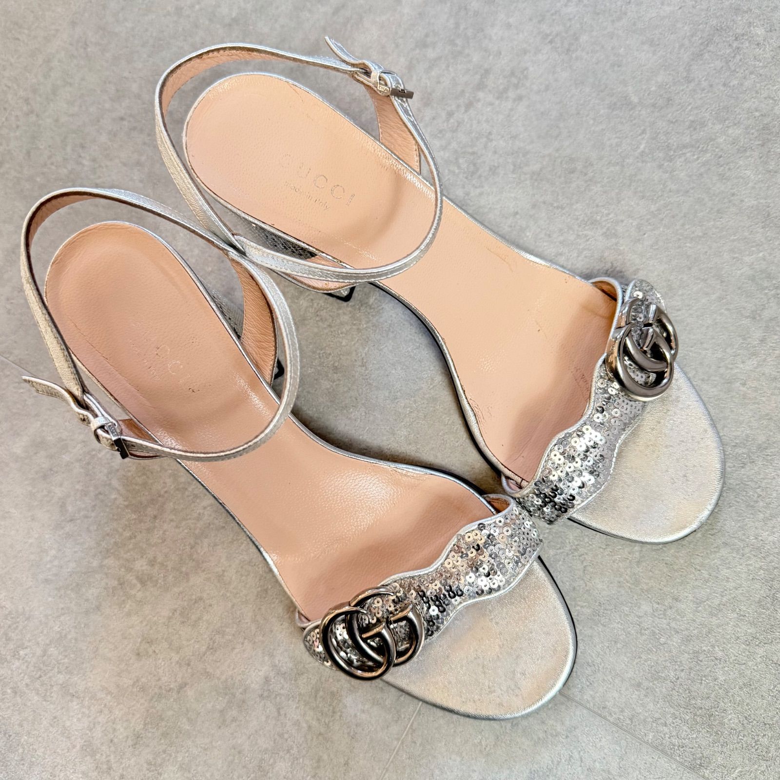 GUCCI グッチ サンダル ヒール レザー 25cm 38