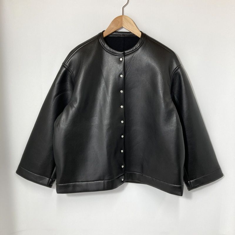 CURRENTAGE カレンテージ ノー ジャケット A2523FJ219 ボンディング スナップ ジャケット フリーサイズ ブラック アウター A15231