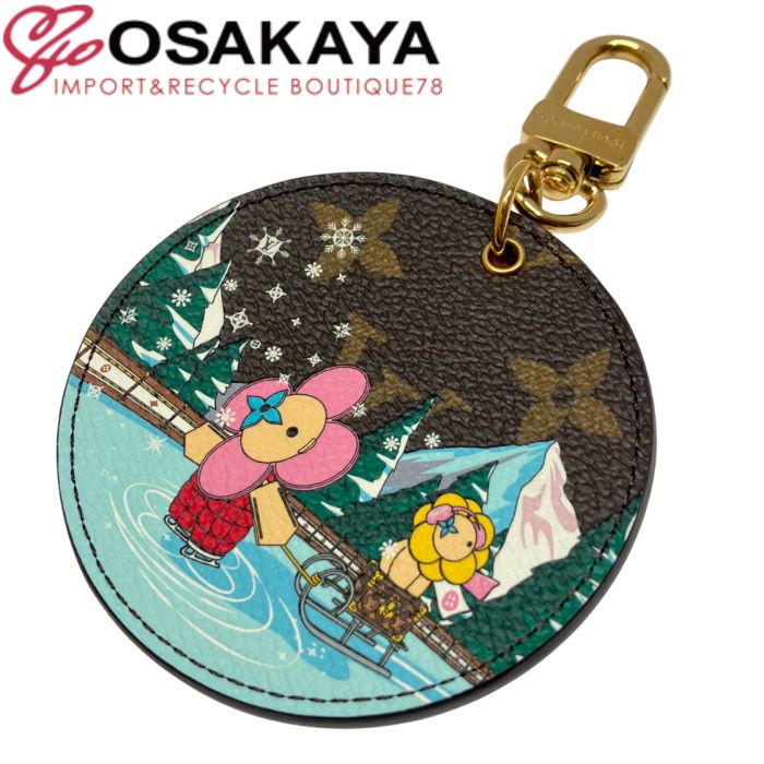 LOUIS VUITTON ルイヴィトン ポルトクレ イリュストレ ヴィヴィエンヌ モノグラム ブラウン ローズバレリーヌ チャーム キーリング キーホルダー LV ヴィトン レディース 女性 ユニセックス ブランド M 82633 BC 3243