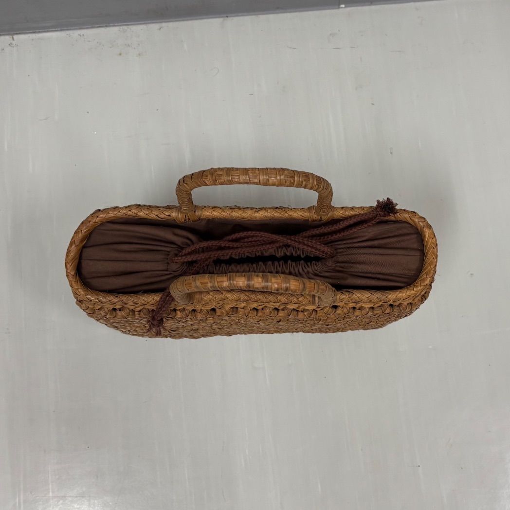 籠バッグ 六角花編み