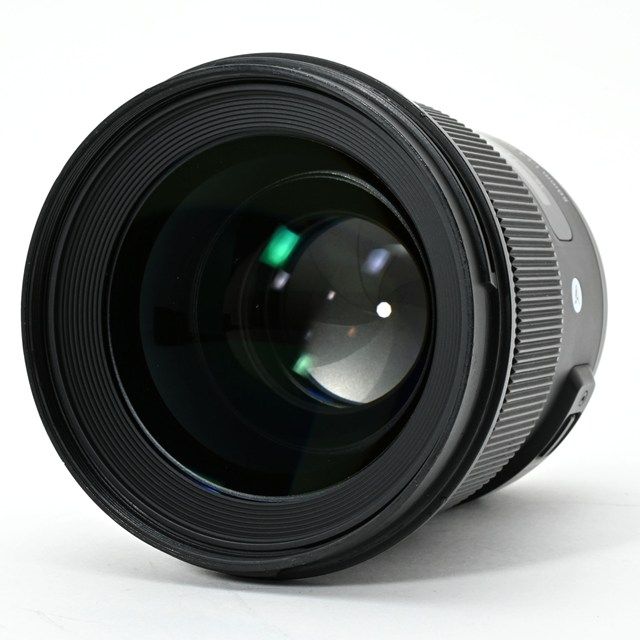 並品 SIGMA シグマ Art 50mm F1.4 DG HSM ニコン用|大口径標準単焦点|距離計窓ヒビ 内部 小ゴミ混入 外装スレあり|フード付属