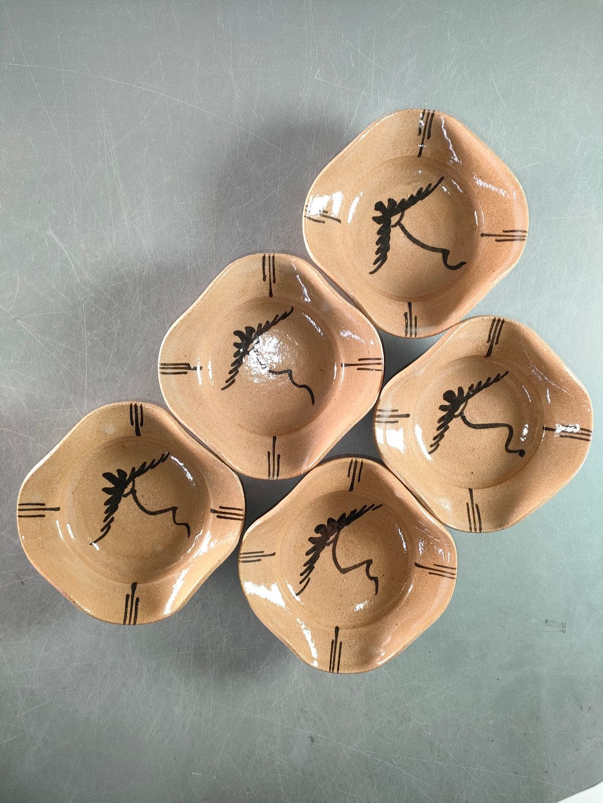 A1326-4/唐津焼/十三代 中里太郎右衛門窯/絵唐津向付5