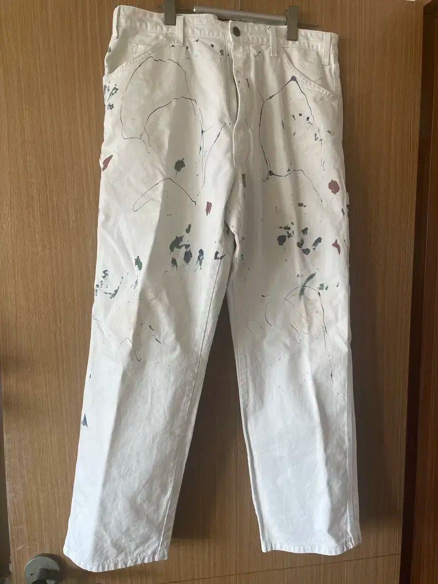 ディッキーズ 白 カーペンターパンツ