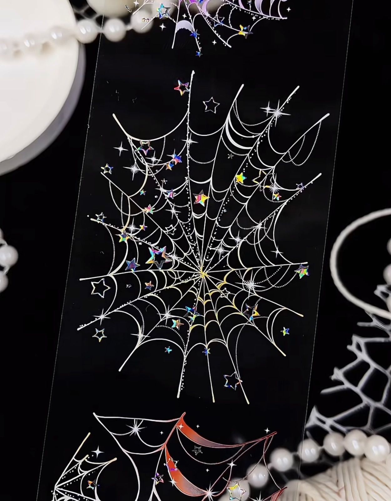 贝壳银 星梦网 6cm×10m 100cm/loop 海外マスキングテープ 海外マステ