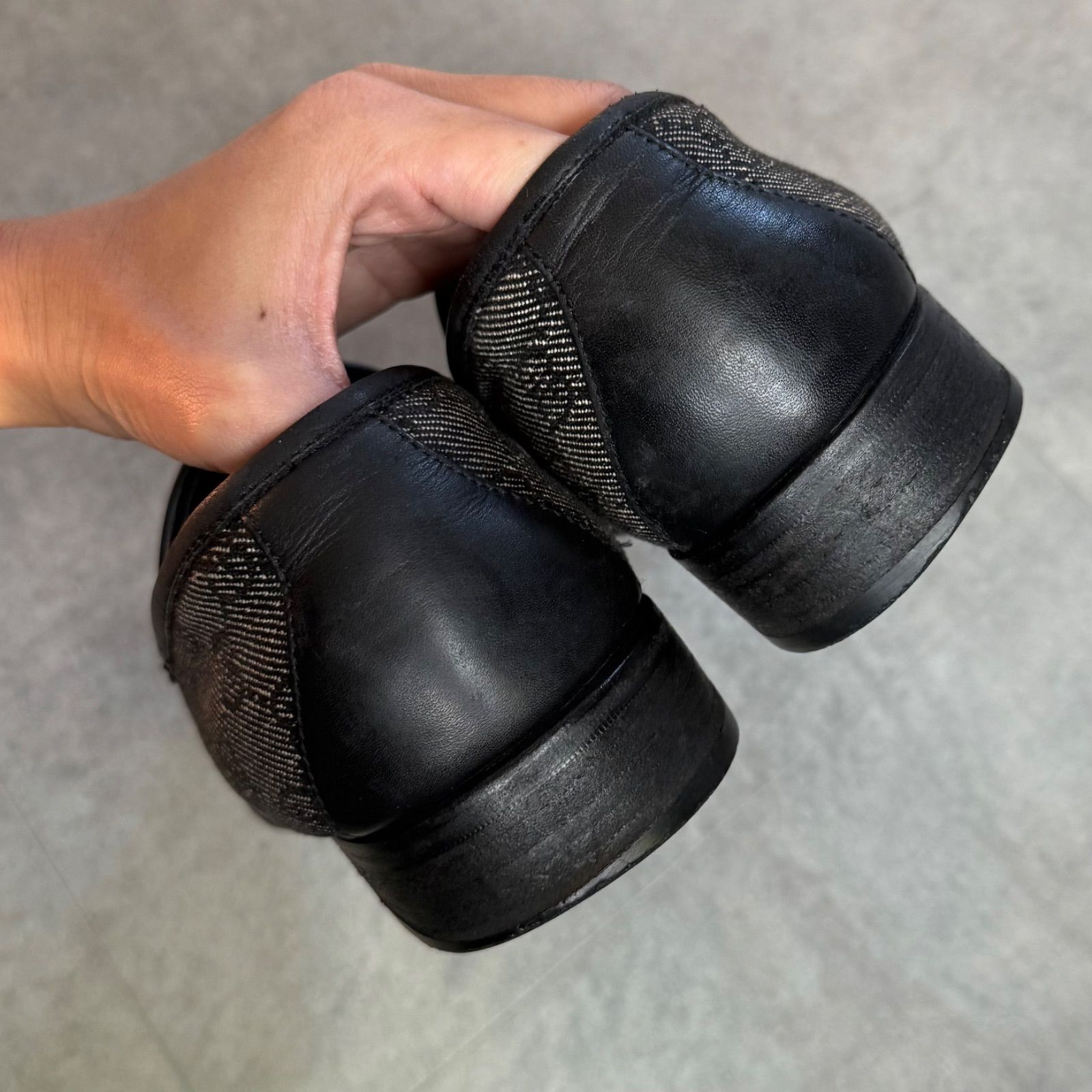 GUCCI グッチ ホースビットローファー GGキャンバス レザー ブラック