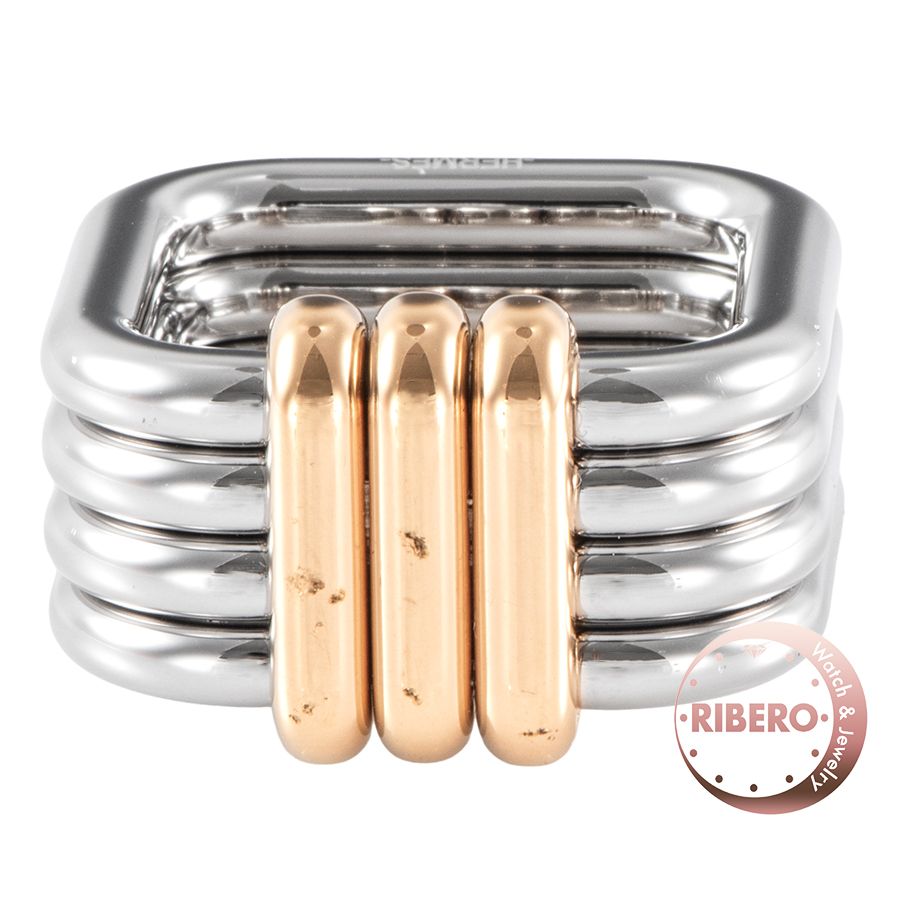 HERMES エルメス リュバン スカーフリング シルバー ゴールド