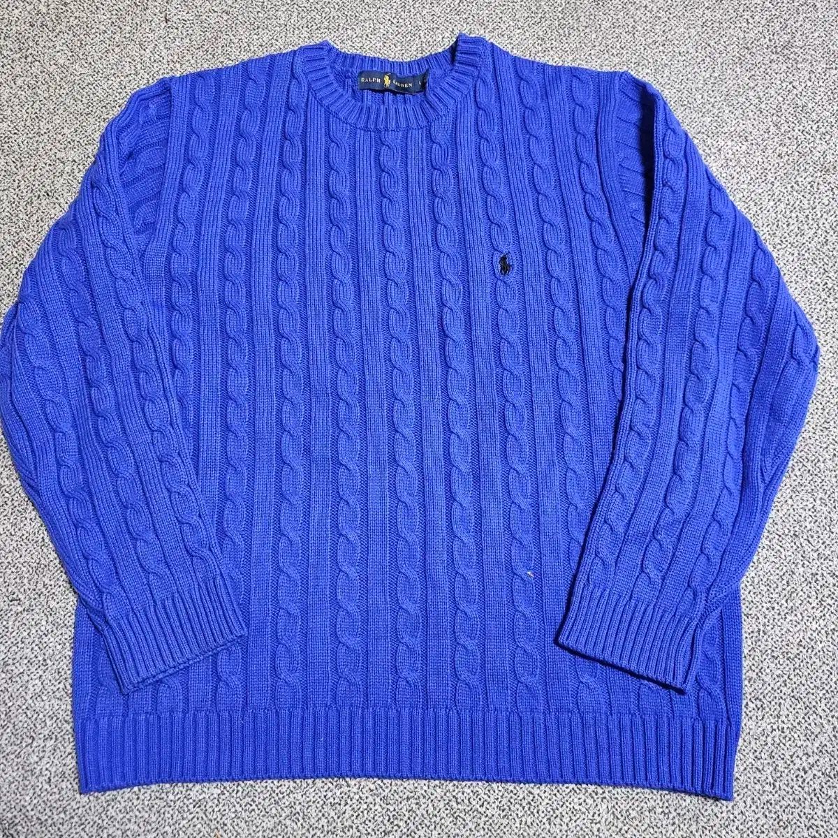 ポロラルフローレン ケーブルニット ブルー 100
