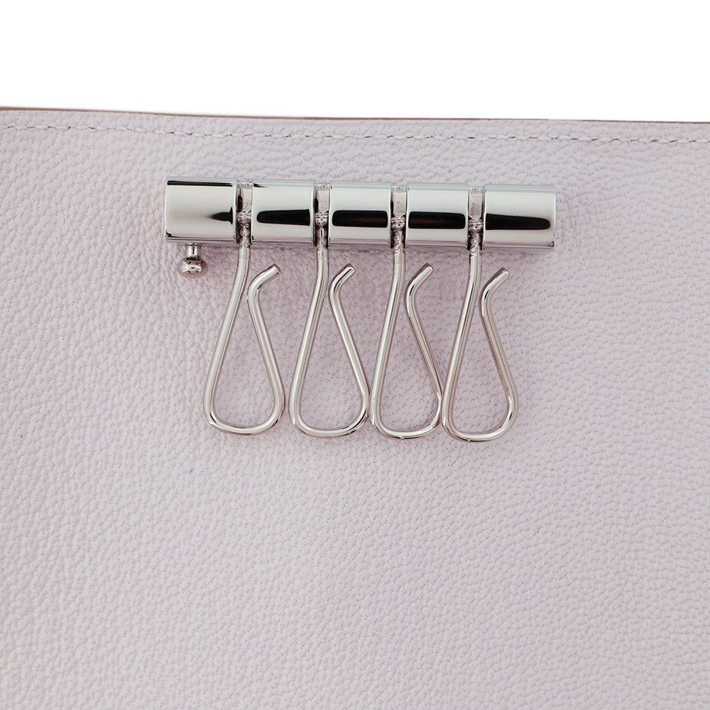  エルメス 4連キーケース ベアン モーブペール シルバー金具 シェブルミゾル W刻印 HERMES キーケース 小物