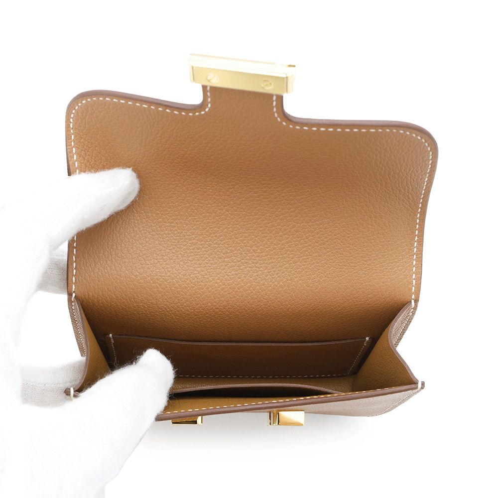 エルメス 財布 コンスタンス スリム ゴールド ゴールド金具 エバー W刻印 HERMES コインケース 小銭入れ 小物