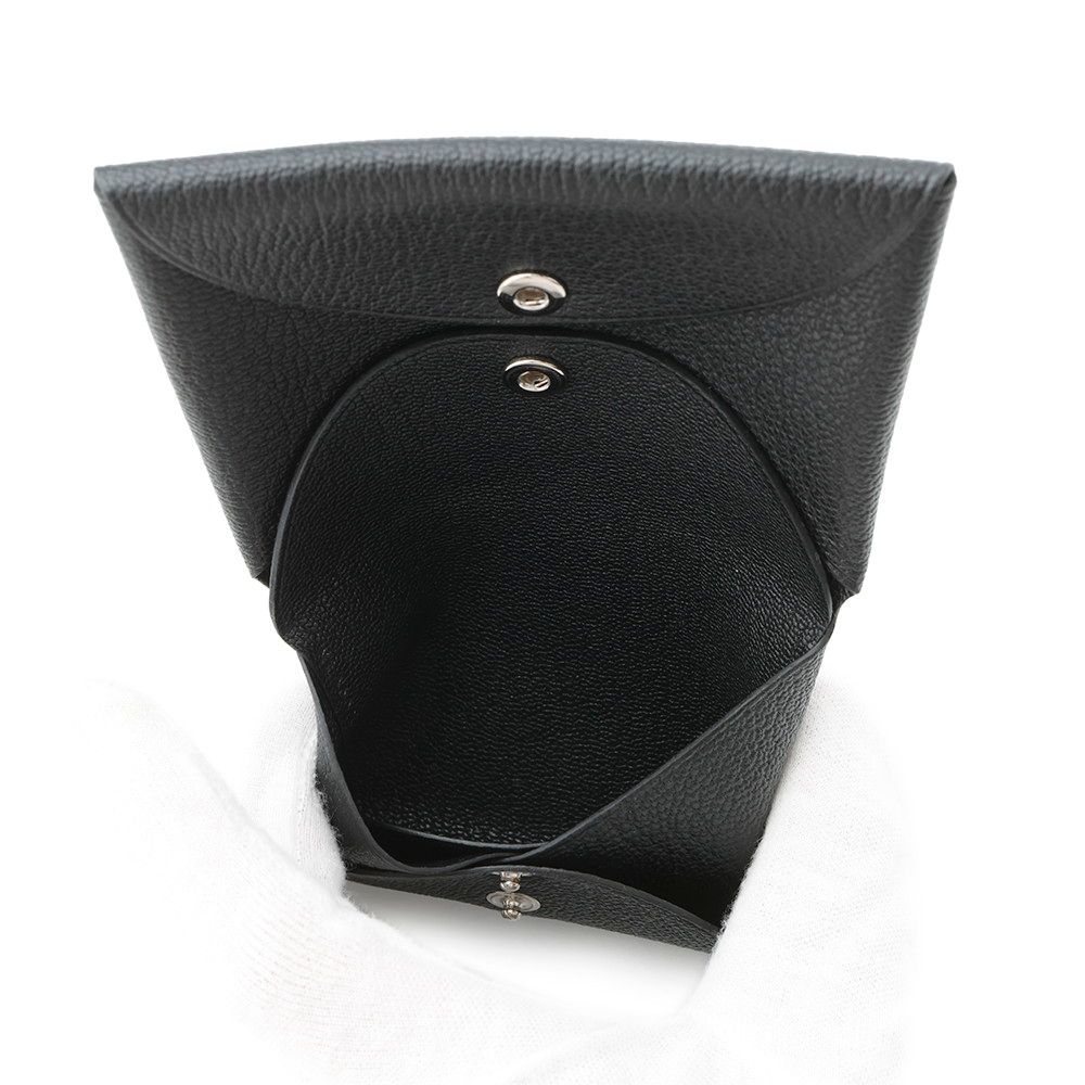  エルメス コインケース カルヴィ デュオ ブラック シルバー金具 シェブルミゾル K刻印 小銭入れ 黒 コインケース 小銭入れ 小物