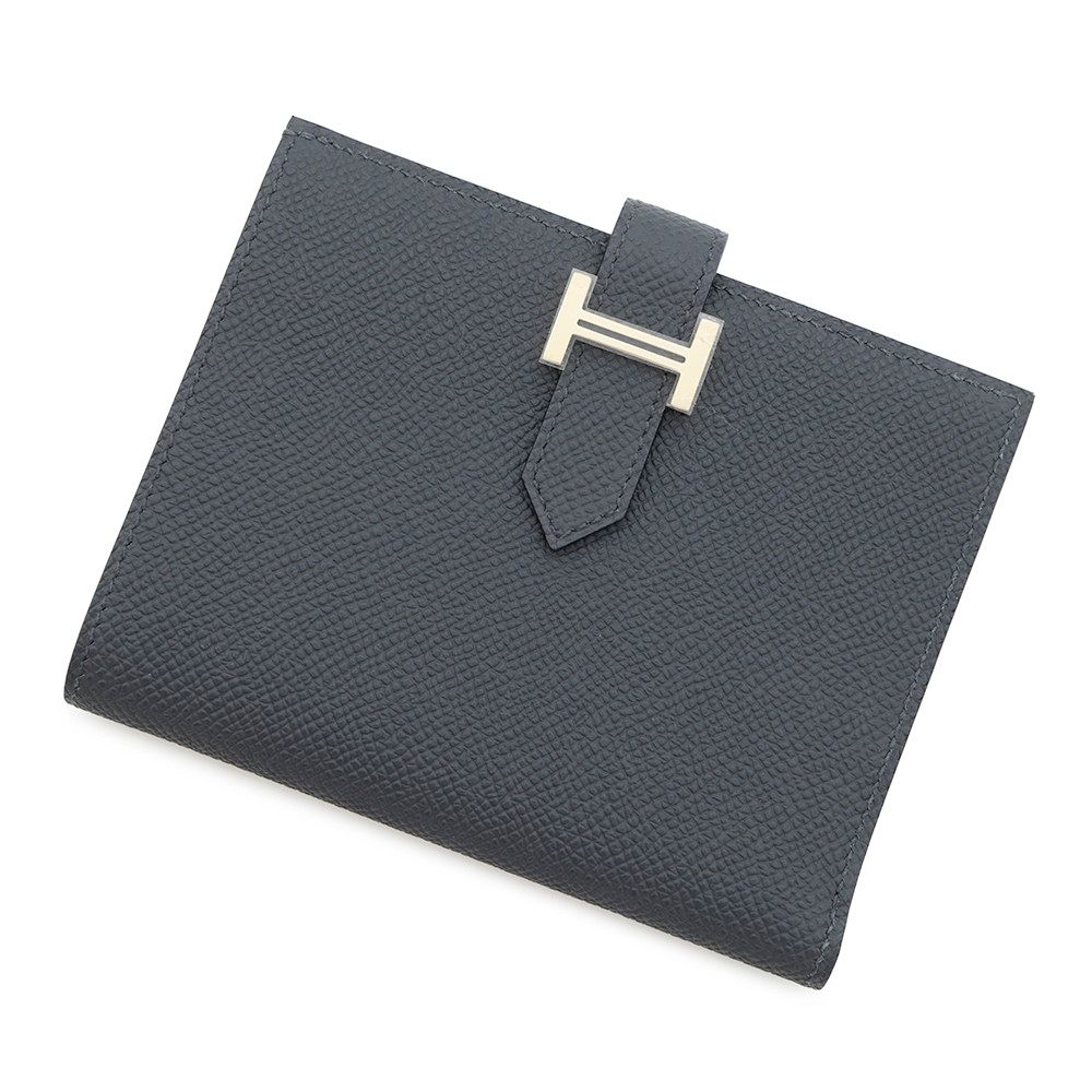 エルメス 二つ折り財布 ベアンコンパクト グリミスティ シャンパンゴールド金具 エプソン K刻印