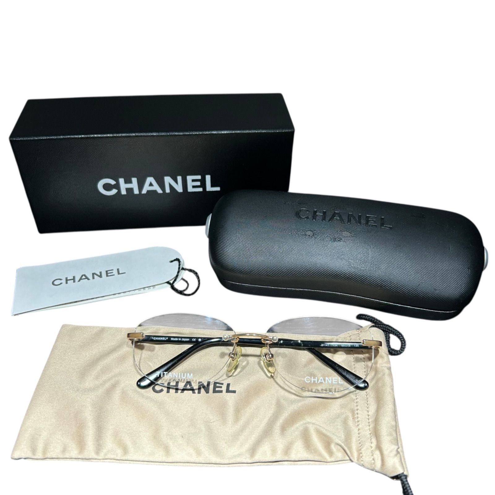 CHANEL シャネル ココマーク メガネ リムレス チタン製 2114T