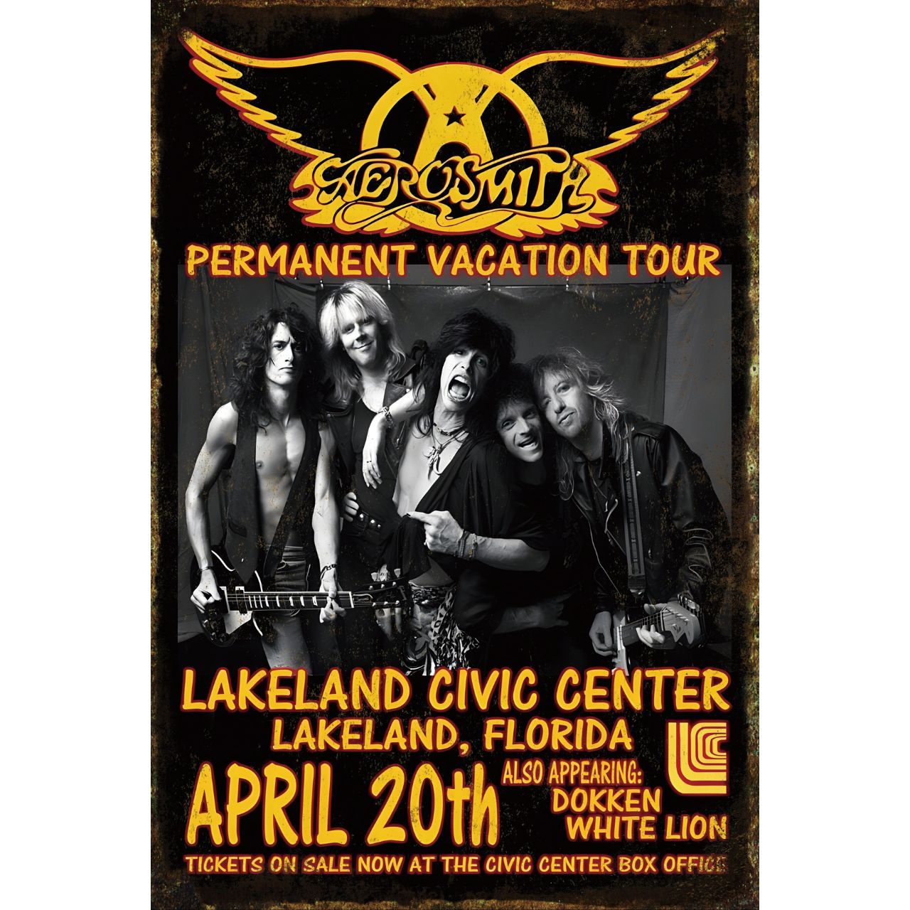 新品 ブリキ看板 AEROSMITH エアロスミス PERMANENT VACATION TOUR
