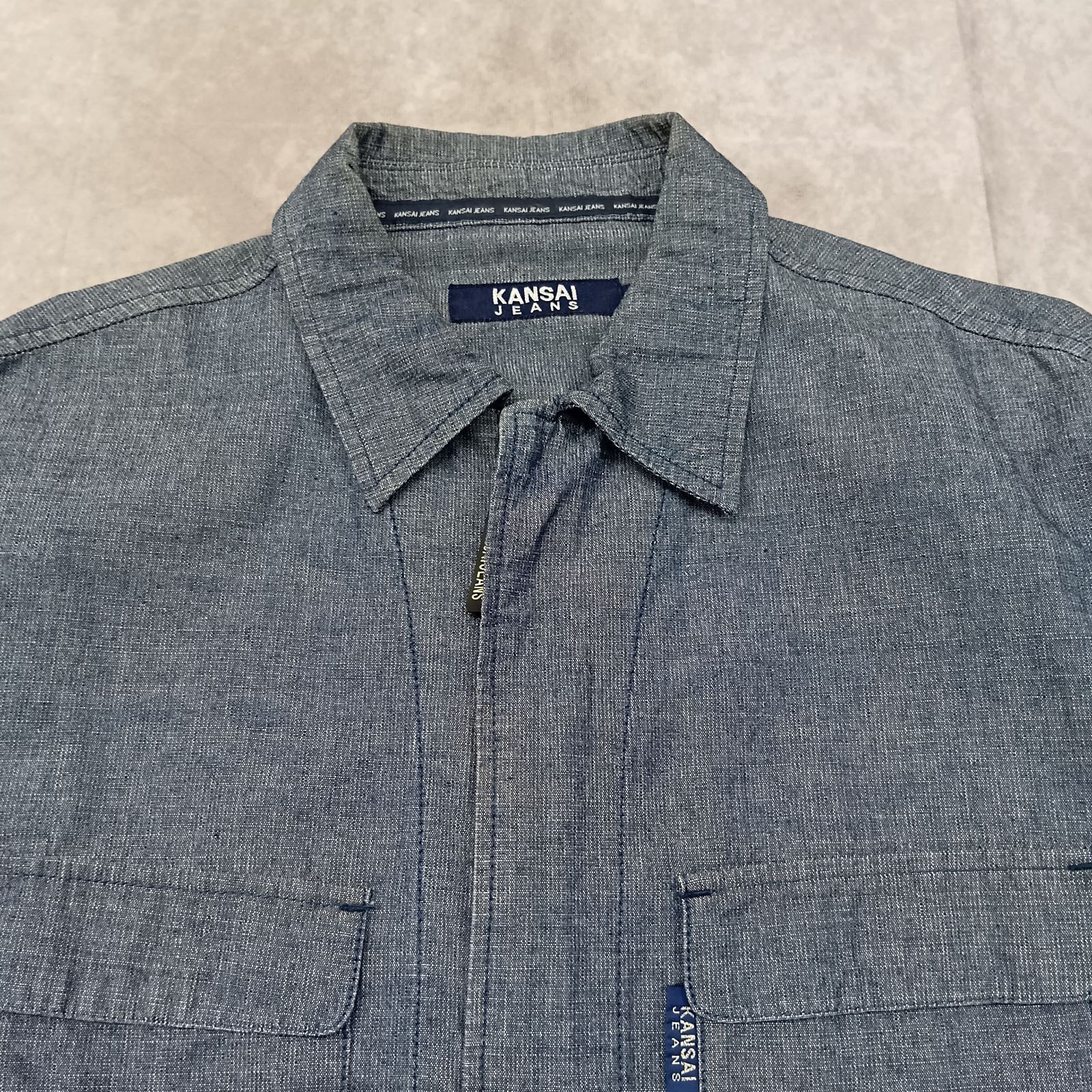 KANSAI JEANS Мサイズ ジップアップシャツ シャツジャケット