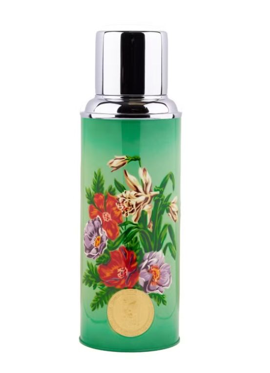 香港製 CAMEL 魔法瓶 450ml 二重ガラス 真空断熱 フラスク キャップ一体型ストッパー付き 116 Flowers and Birds series Daffodils 花鳥シリーズ 水仙