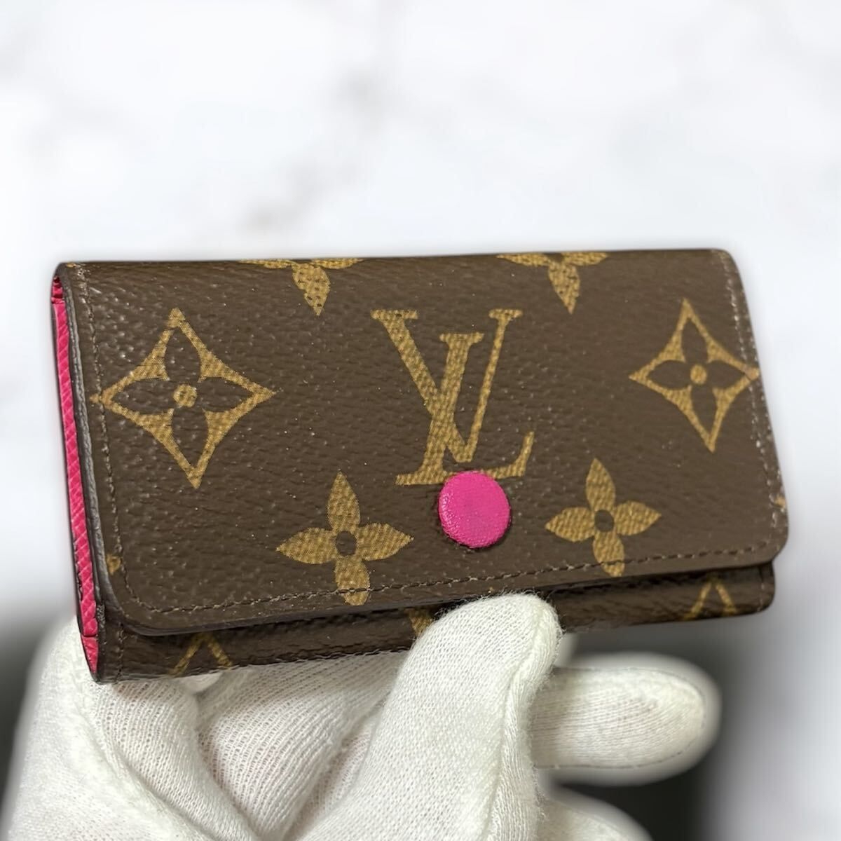 s19 ミュルティクレ4 モノグラム ルイヴィトン キーケース ピンク Louis Vuitton