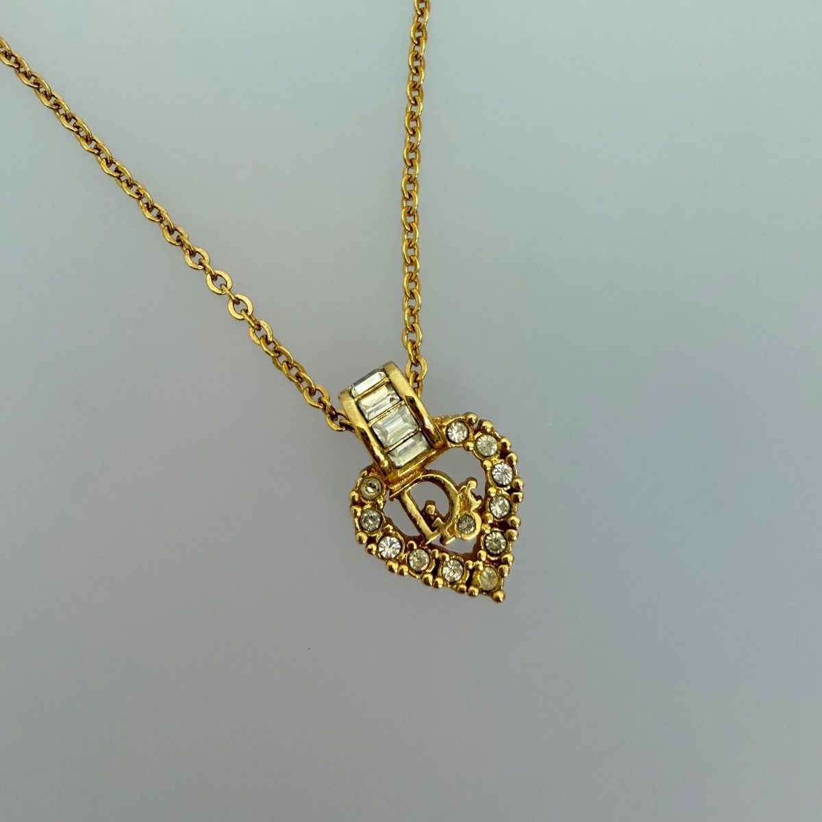 美品】Christian Dior ディオール ネックレス ハートモチーフ ロゴ