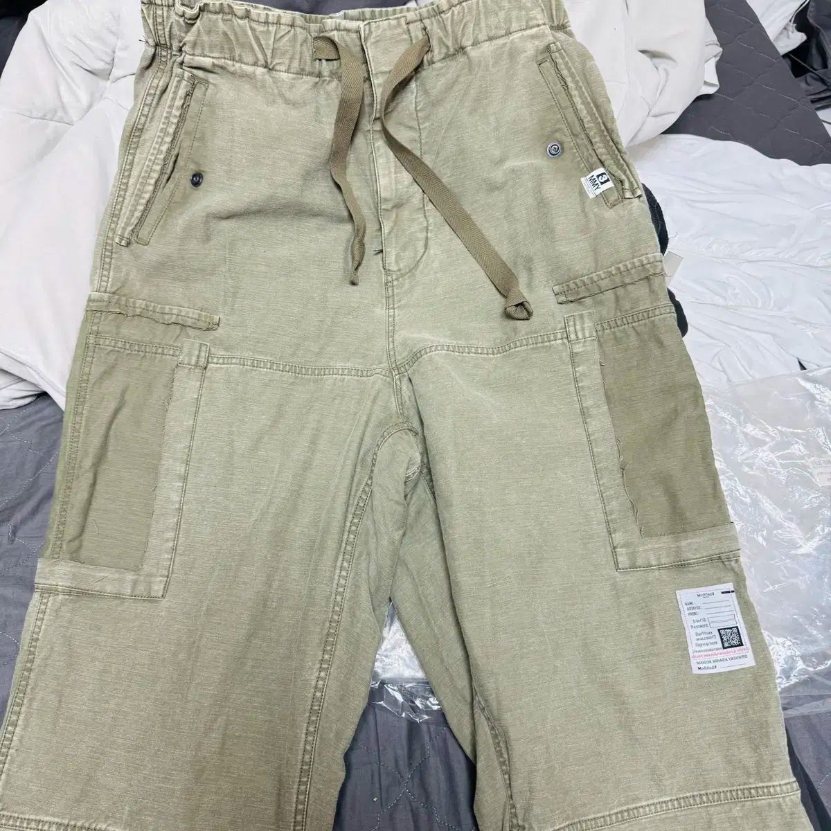 メゾンミハラヤスヒロ 25ss カーゴ ズボン オリーブグリーン