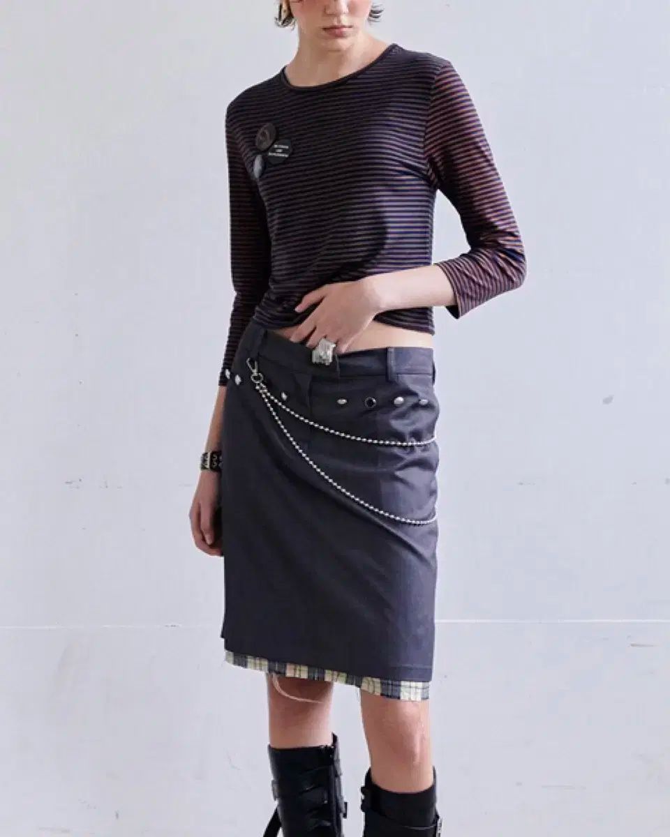  デアド DANGEROUS STRIPE T-SHIRT トフィ―ナット 長袖 Tシャツ カットソー