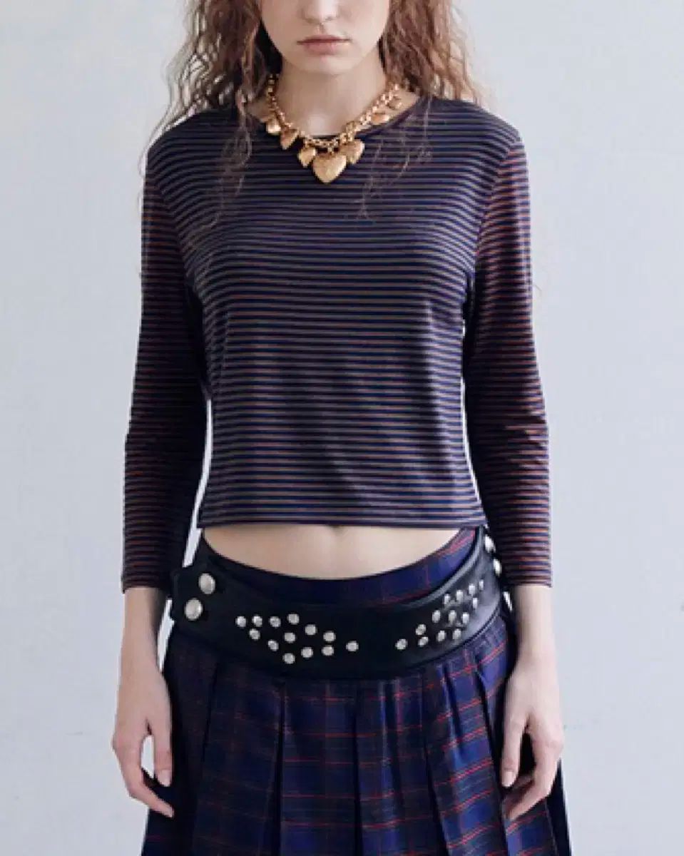 デアド DANGEROUS STRIPE T-SHIRT トフィ―ナット