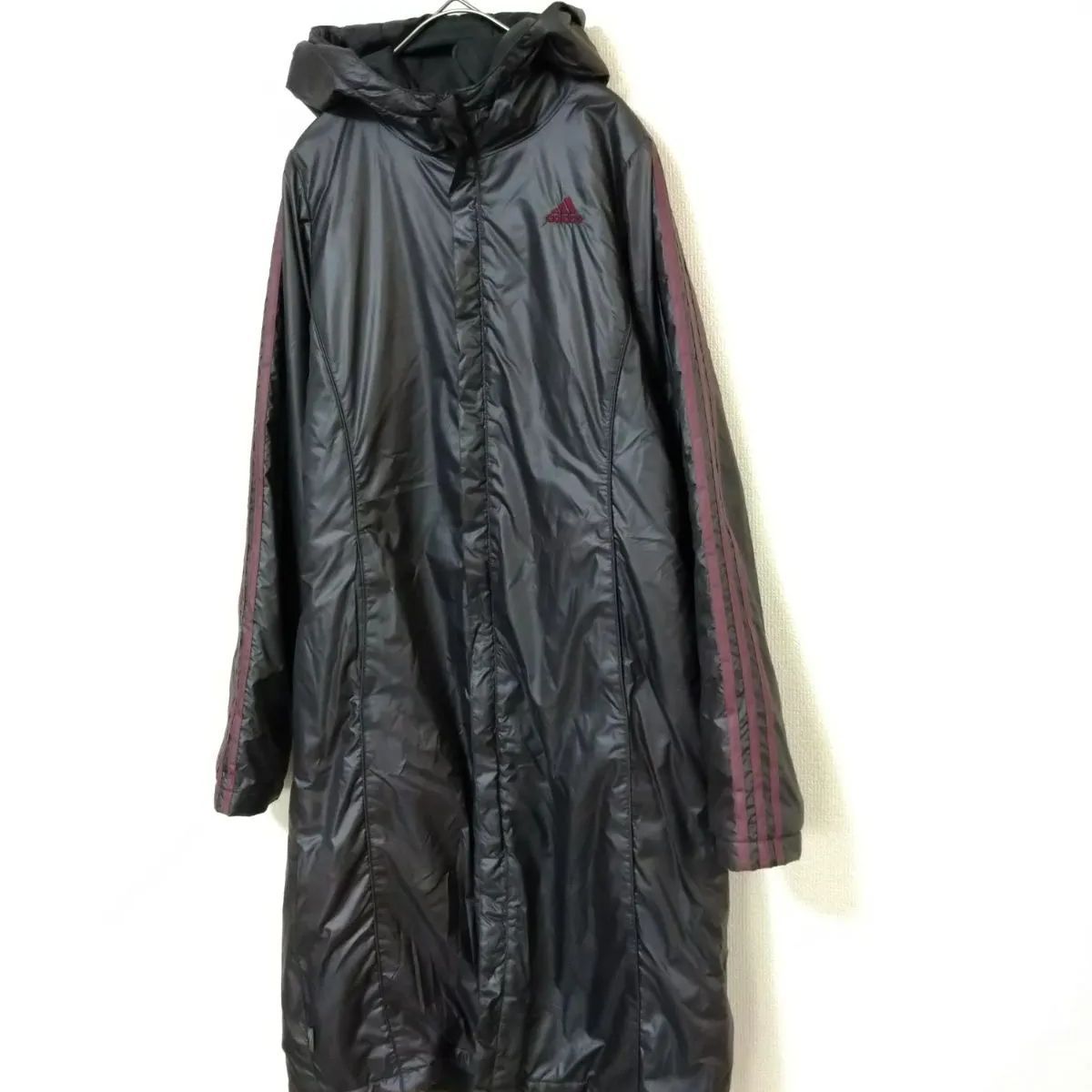 アディダス adidas ベンチコート ダウンコート レディースL 美品 黒色 