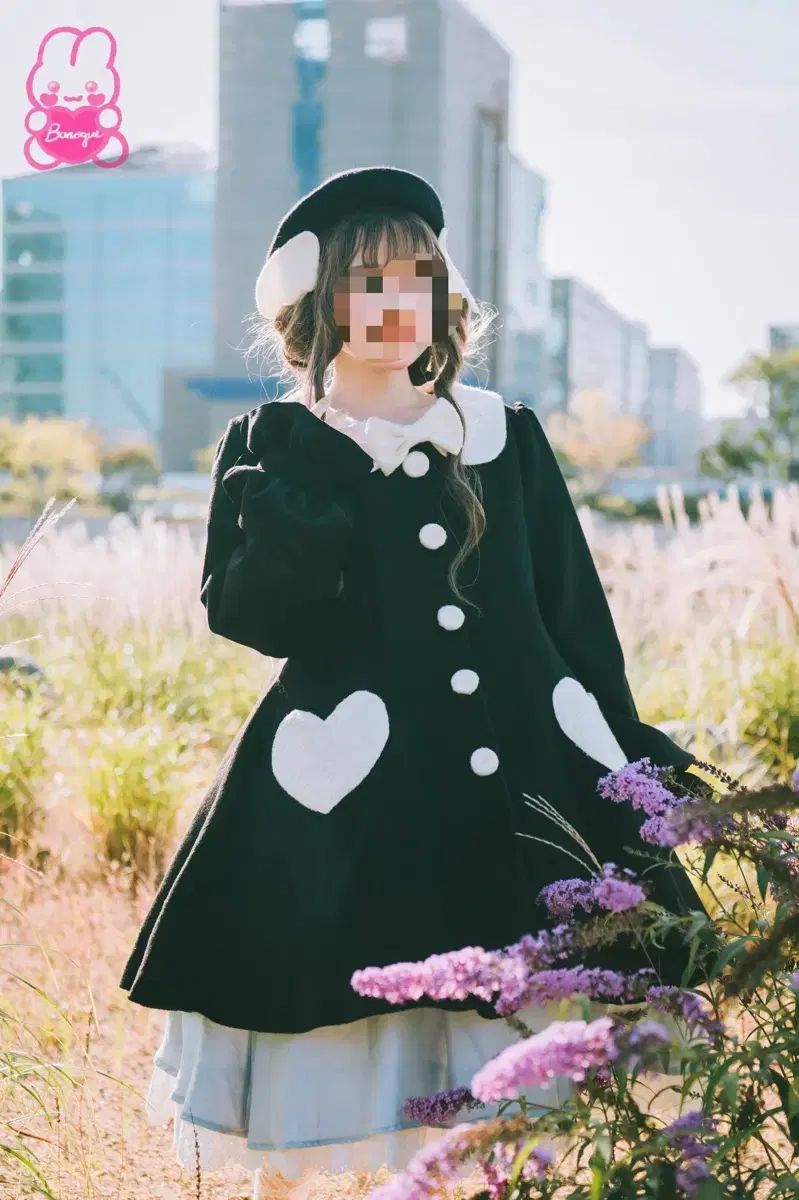 セット 馬狼 照英 パステルハート ロリータ コート ベレー セット