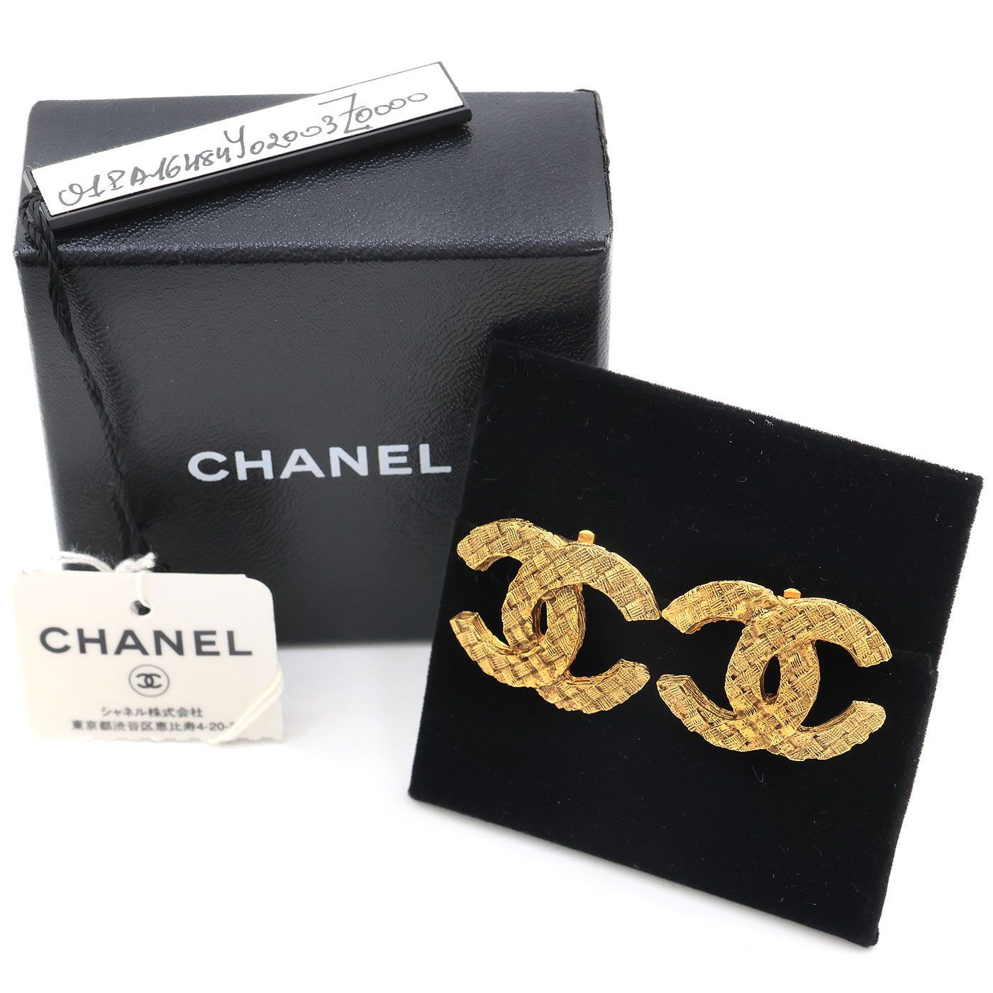 シャネル CHANEL イヤリング ココマーク 格子柄 ヴィンテージ 2913 ゴールド レディース VINTAGECHANEL チェック柄 coco