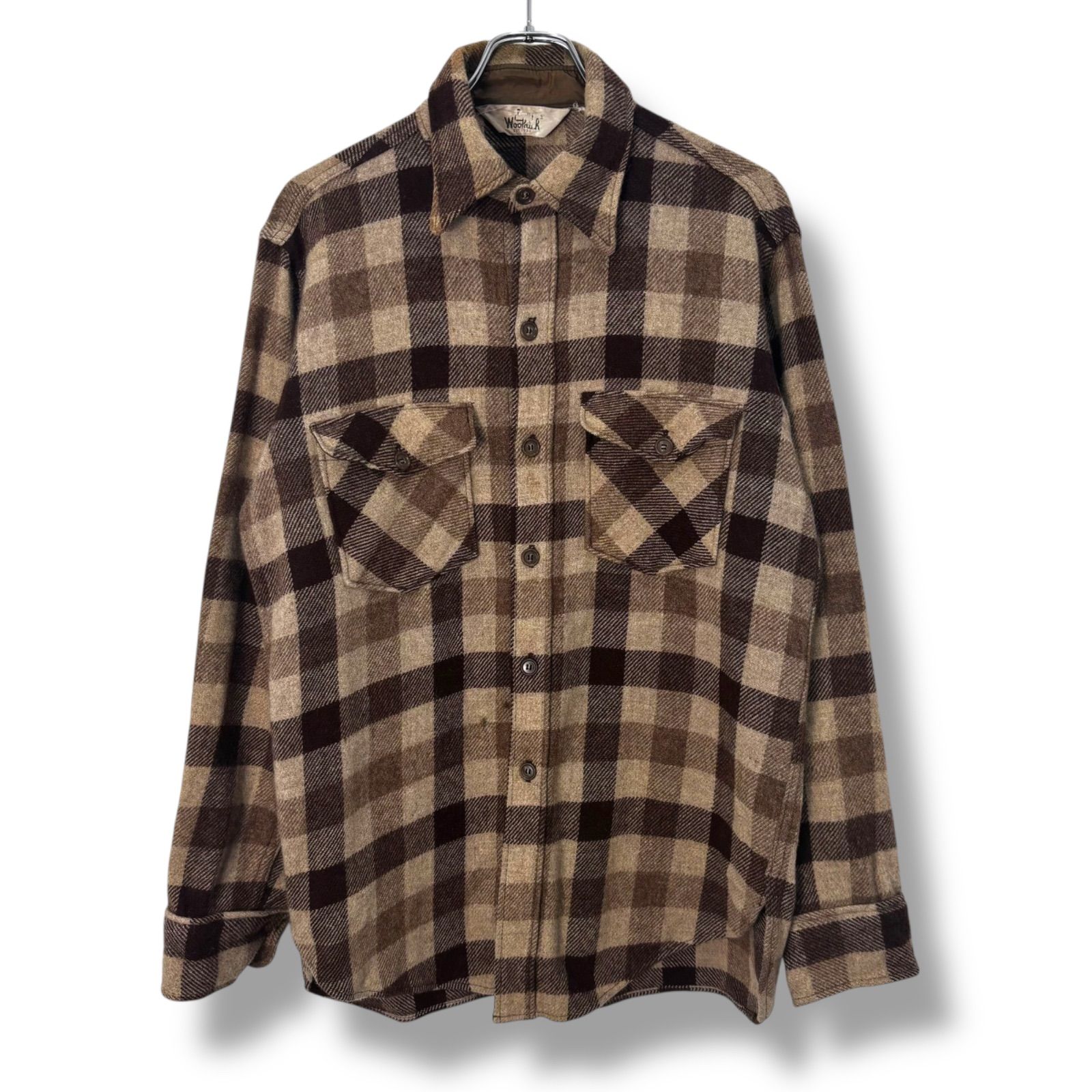 70s Woolrich Buffalo Check Wool Shirts 70年代 ウールリッチ バッファローチェック ブロックチェック ウールシャツ ブラウン 長袖 秋冬