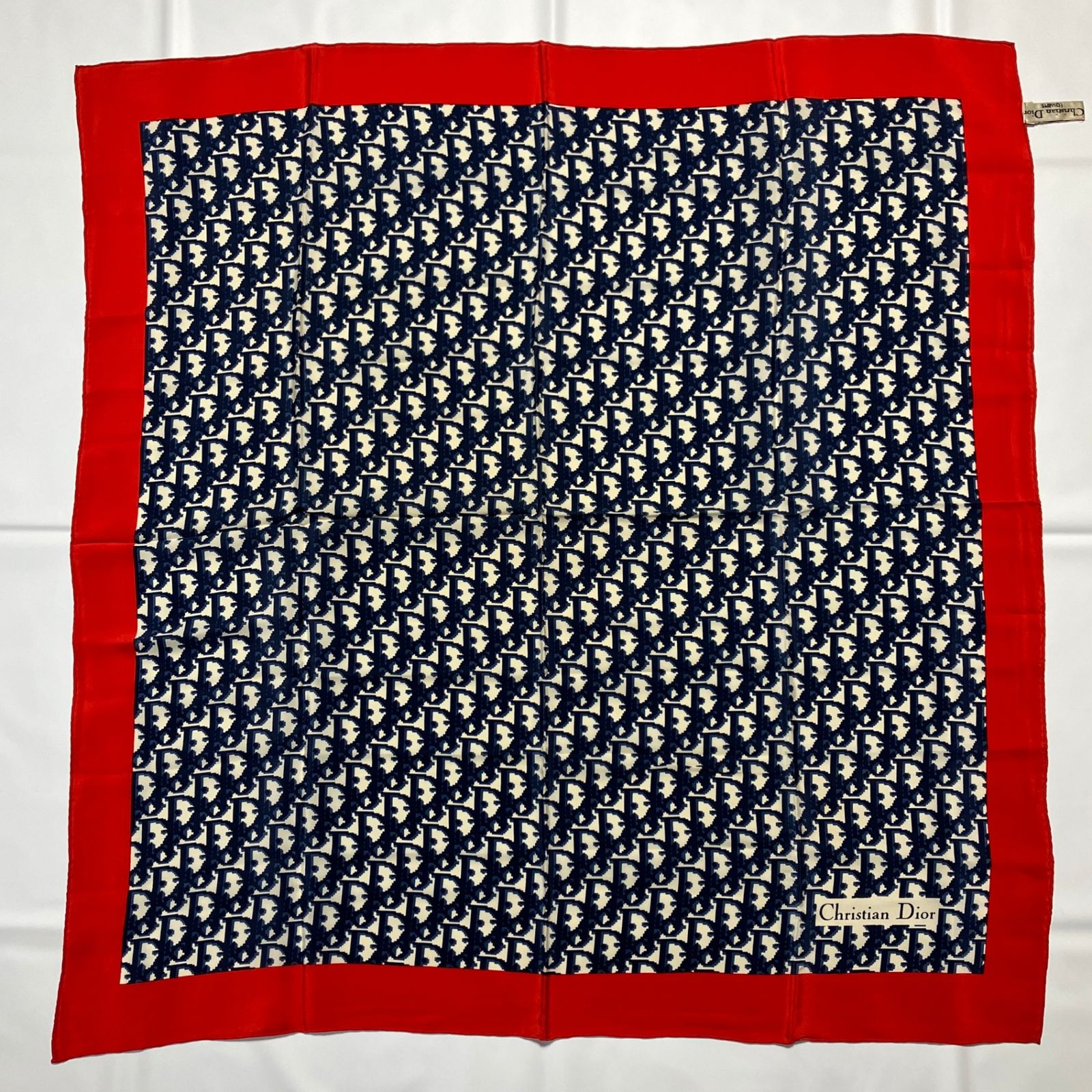 2509-386｜ ｜ディオール スカーフ レッド タグあり トロッター柄