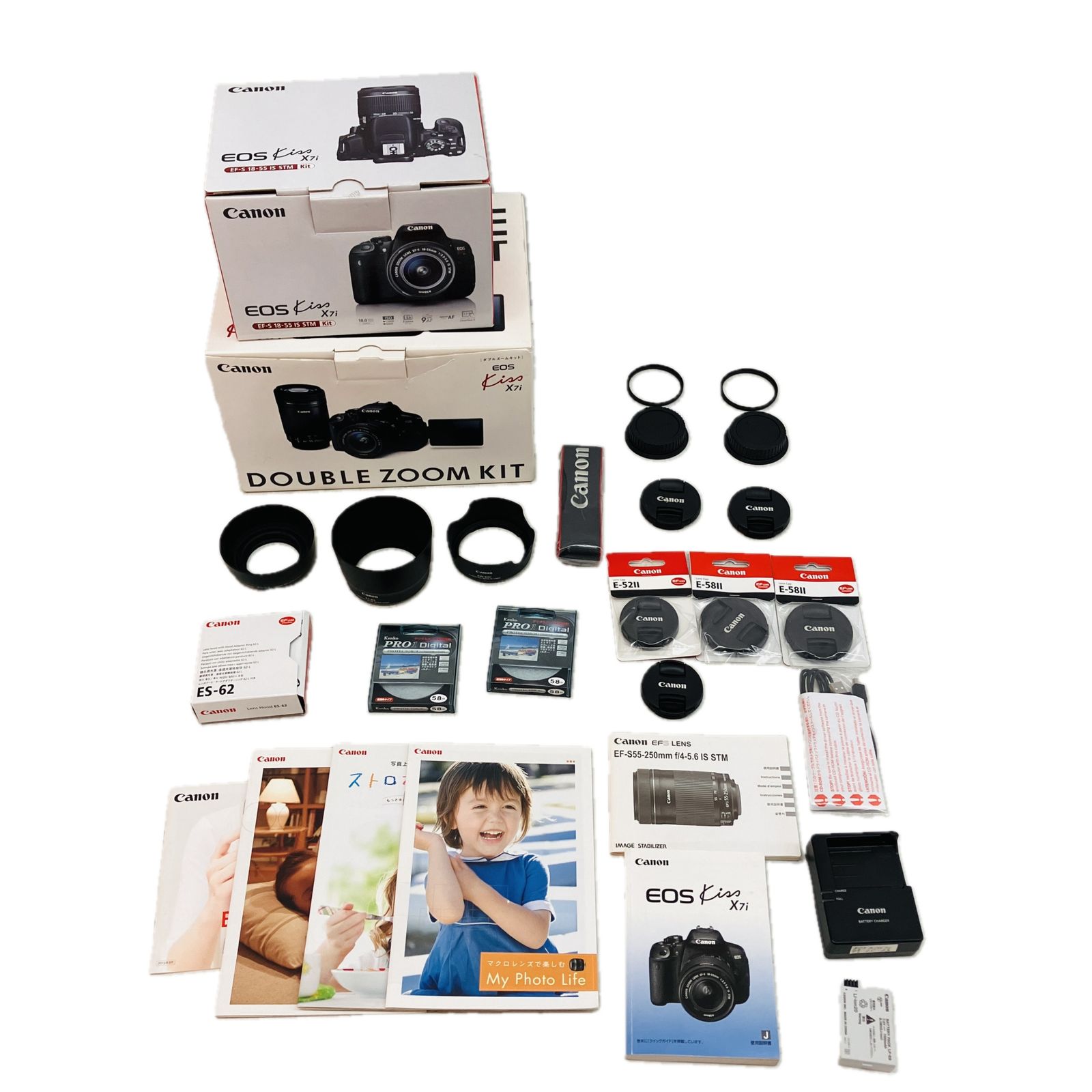 Canon EOS Kiss X7i 一眼レフカメラ ダブルズームキット 起動不可 ジャンク C10611686