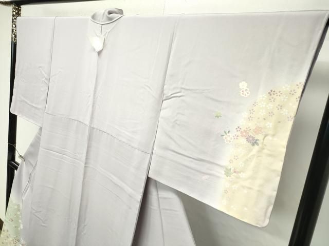 平和屋着物□極上 訪問着 枯野色地 雪輪草花文 暈し染め 金彩 さが美