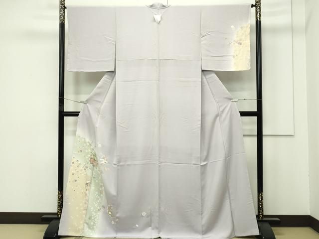 平和屋着物 上 訪問着 枯野色地 雪輪草花文 暈し染め 金彩 さが美扱い s 5