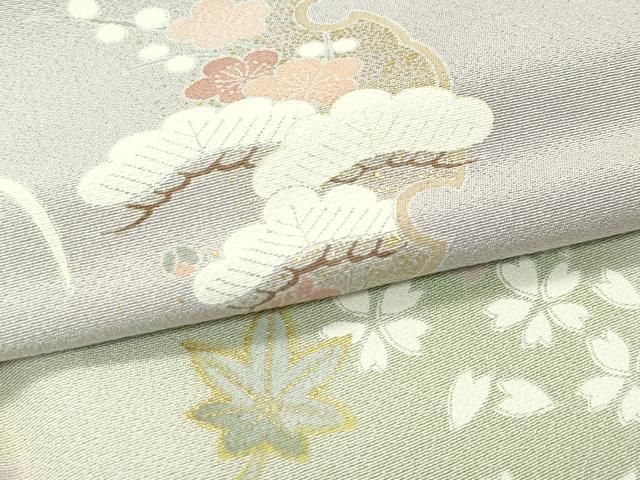  平和屋着物 上 訪問着 枯野色地 雪輪草花文 暈し染め 金彩 さが美扱い s 5 訪問着 付け下げ 着物