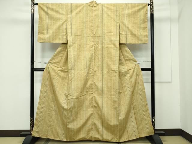 平和屋着物 上 ぜんまい紬 間道 桑染色地 s 5