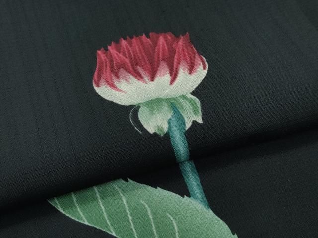  平和屋着物 上 夏物 撫松庵 訪問着 セオアルファ 草花文 黒地 洗える着物 s 5 訪問着 付け下げ 着物