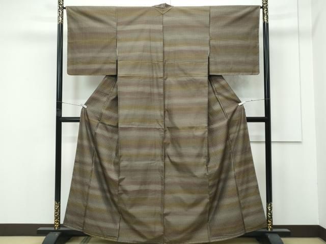 平和屋着物 上 お召 格子柄 s 5