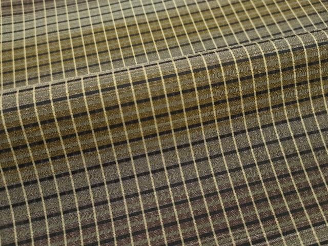  平和屋着物 上 お召 格子柄 s 5 紬 着物