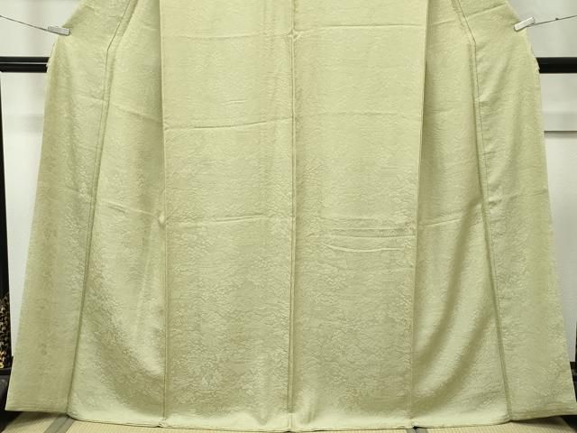  平和屋着物 上 色無地 黄海松茶色 風景地紋 さが美扱い s 5 色無地 着物