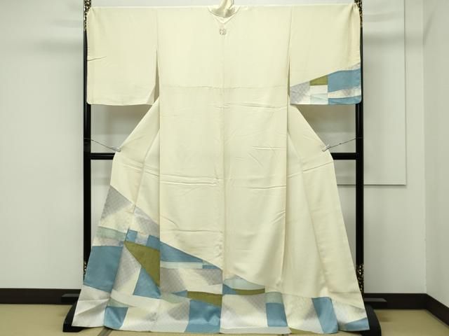 平和屋着物 上 訪問着 切嵌 吉祥草花文 砥粉色地 s 5